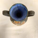 Two-handled vase with enamelled floral decor