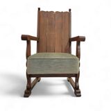 Oak arm chair 1930s  Height 110 Depth 70 Width 75 Seat height 46 cm
