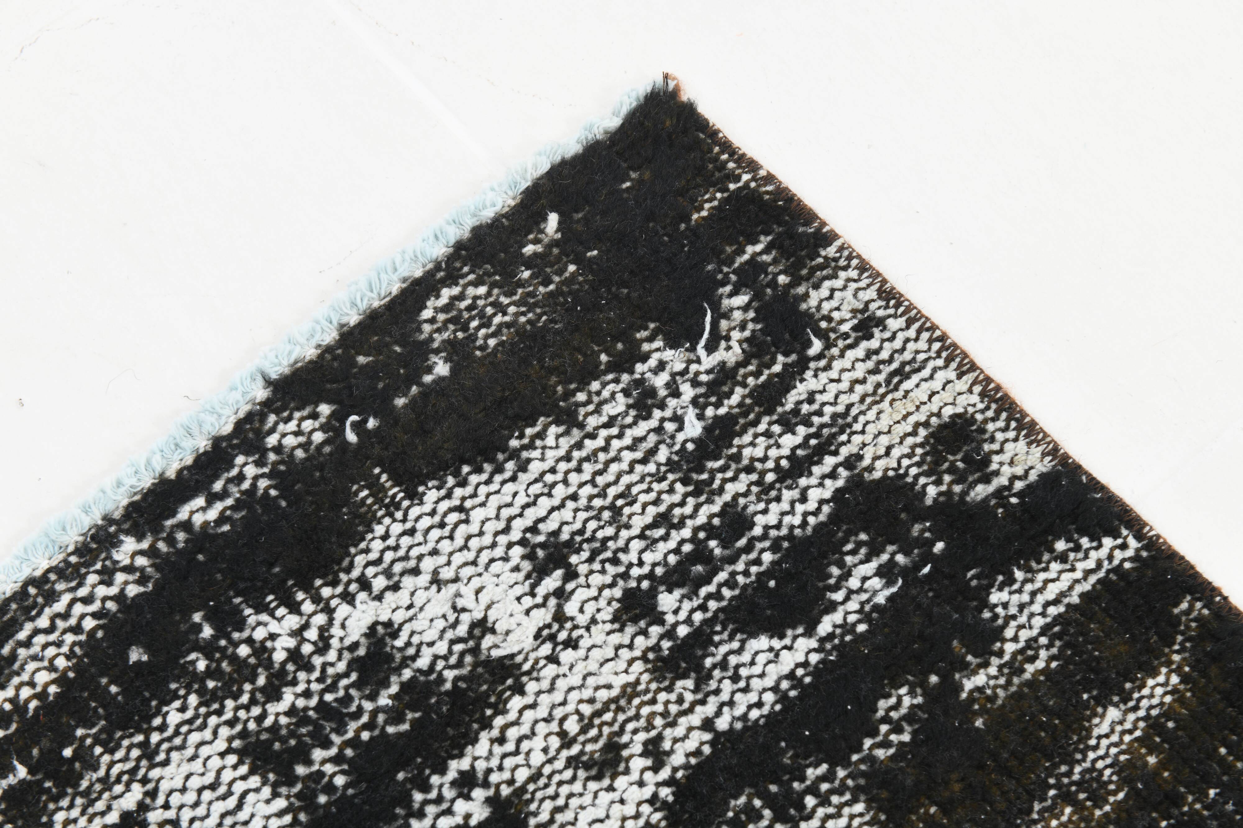 Black & gray antique handmade Turkish rug 259x175cm