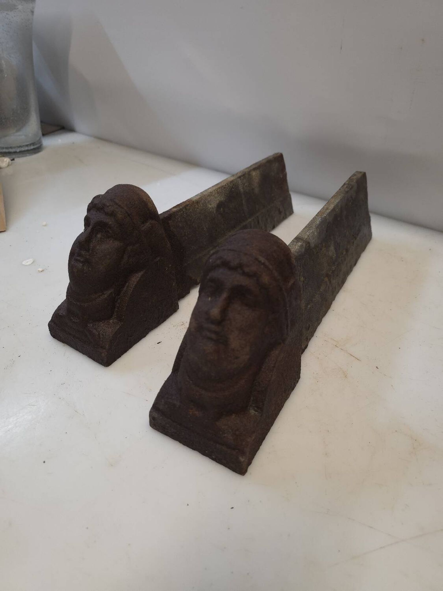 Pair of cast iron andirons