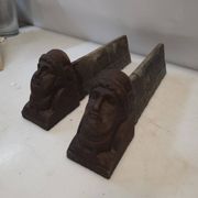 Pair of cast iron andirons