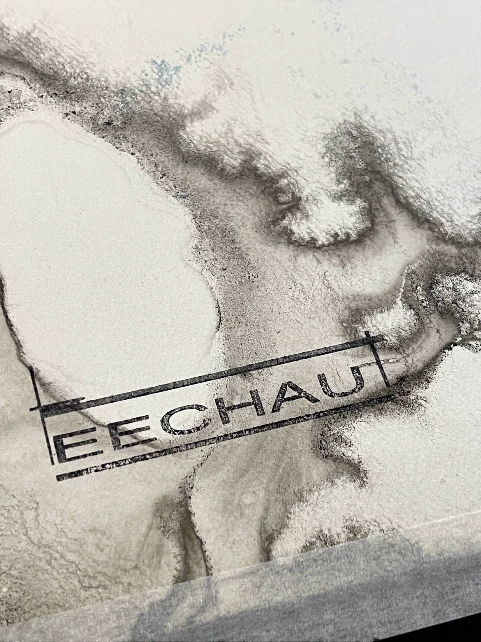 Œuvre originale sur papier signée Eugène Eechaut, 1973 - Encadrée