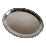 Small oval dish in silver-plated metal