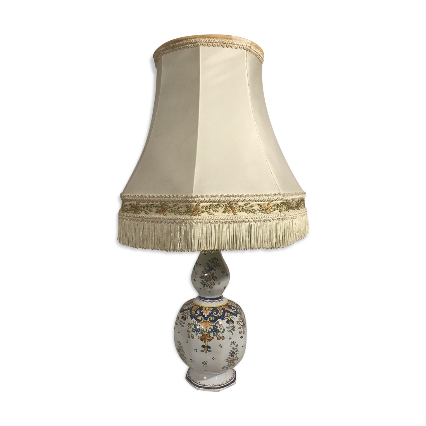 Old lamp vase painted ceramics  Quimper