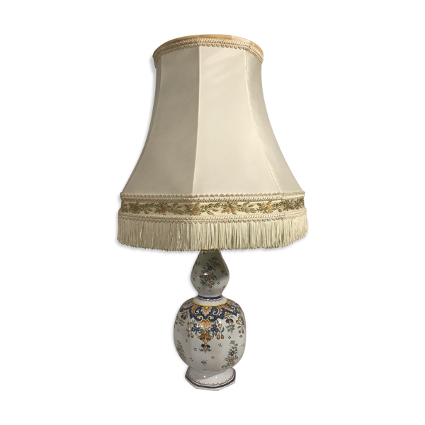 Lampe vase Quimper céramique peinte