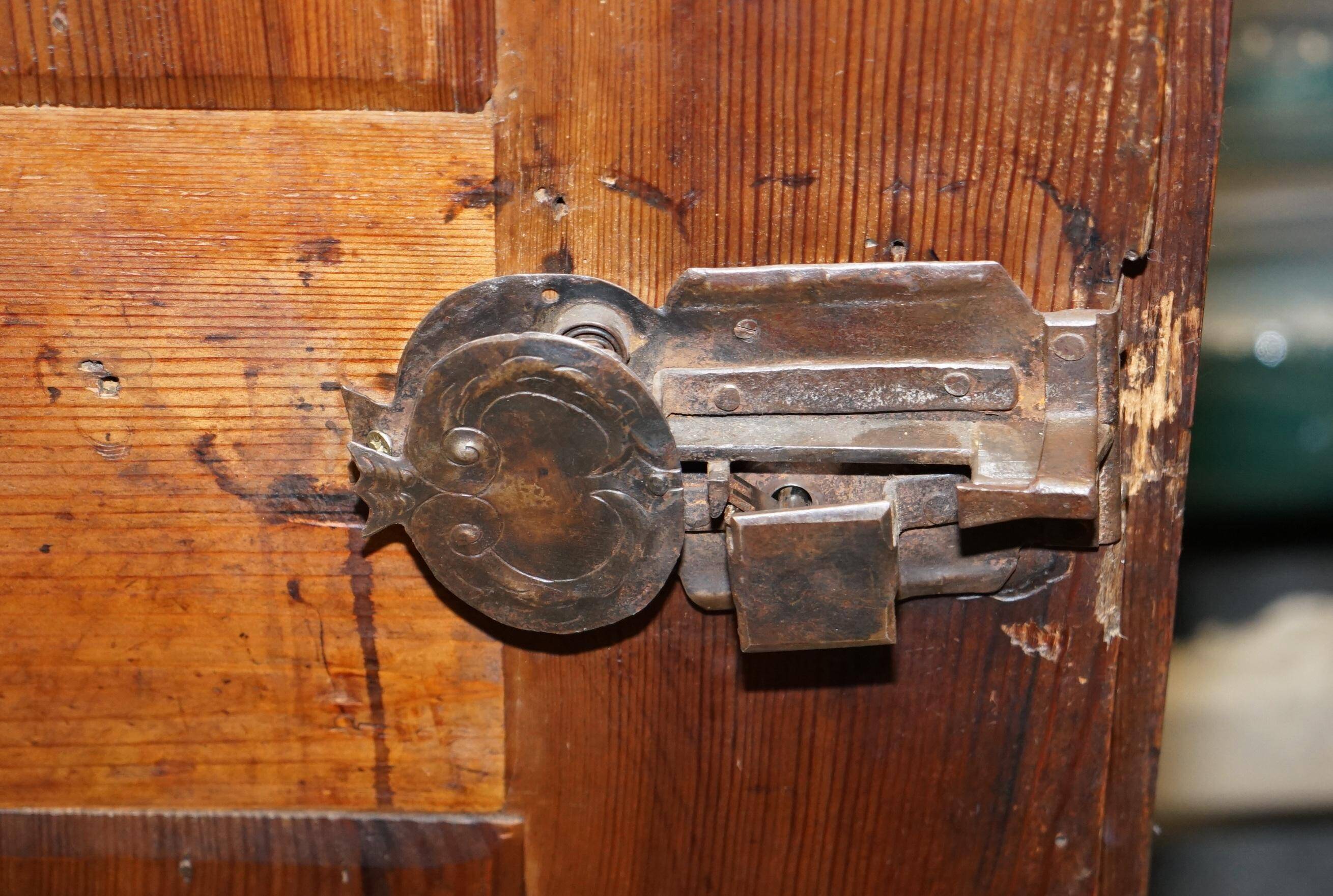 Hand-painted armoire Sublime from around 1800 in oak.
