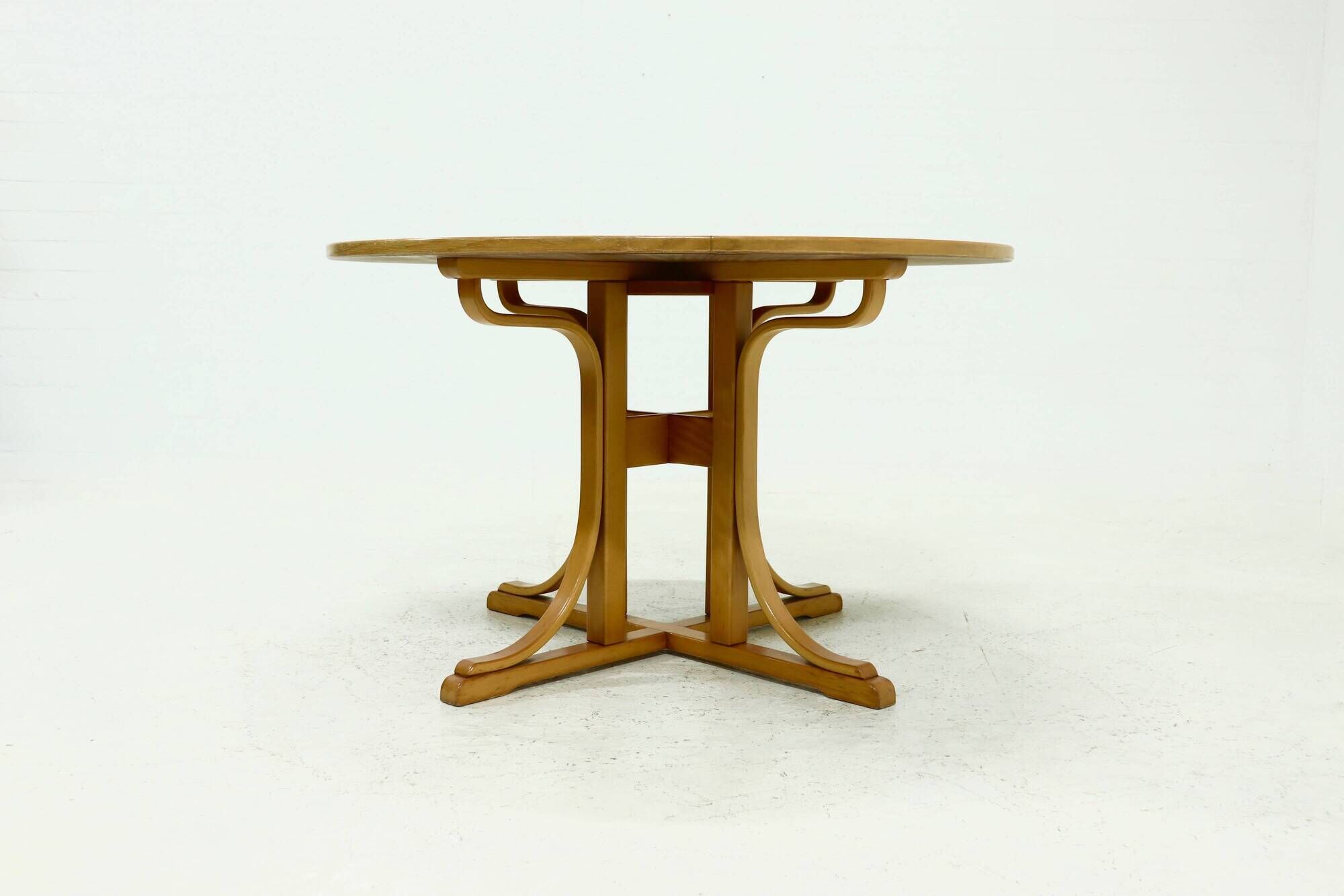 Architectural Bentwood Round Dining Table 1980s