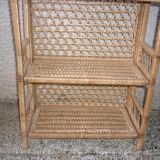 Rattan and wicker folding shelf