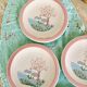 4 vintage powder pink dessert plates