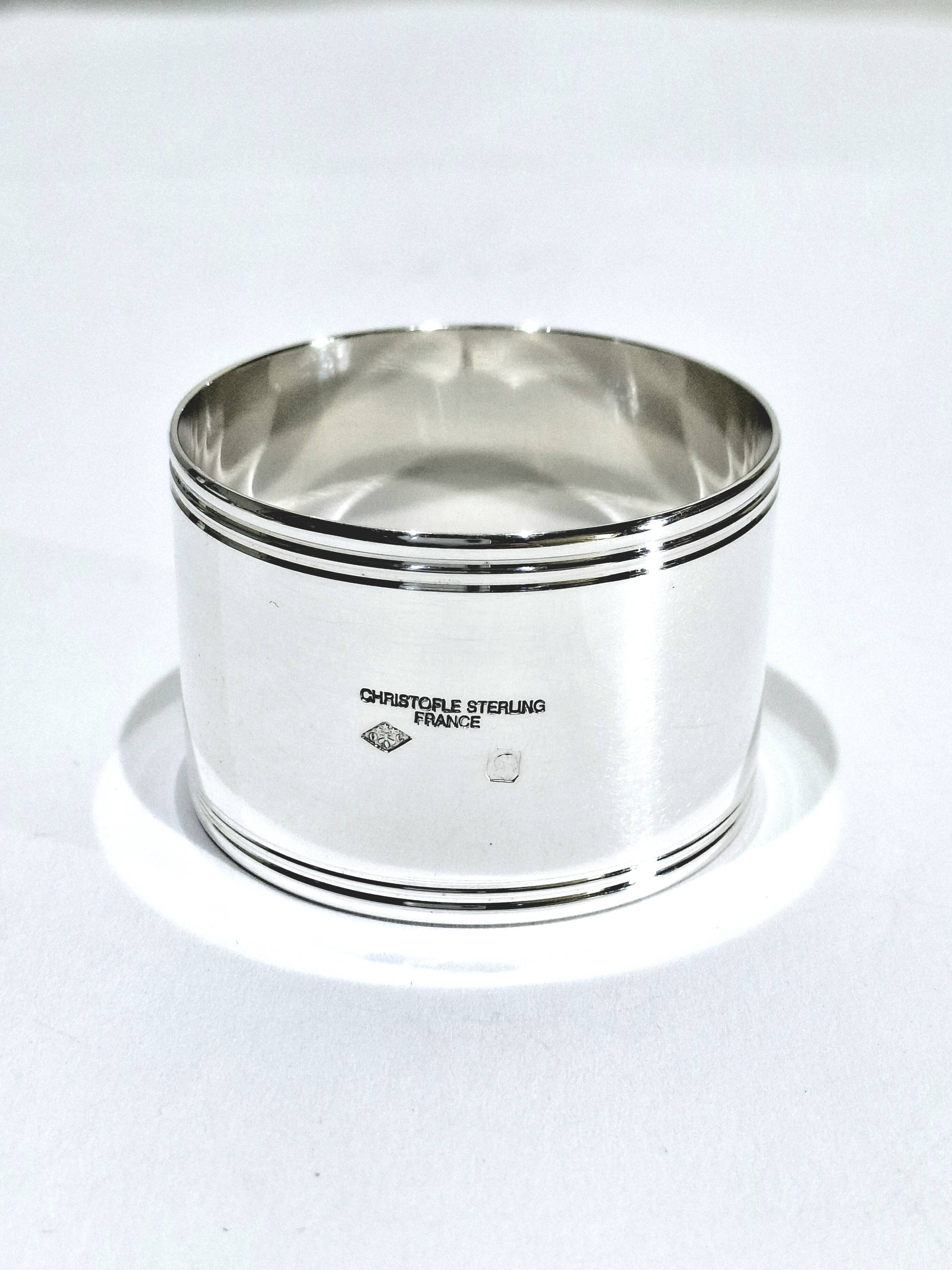 Christofle - silver napkin ring cluny model “cb”