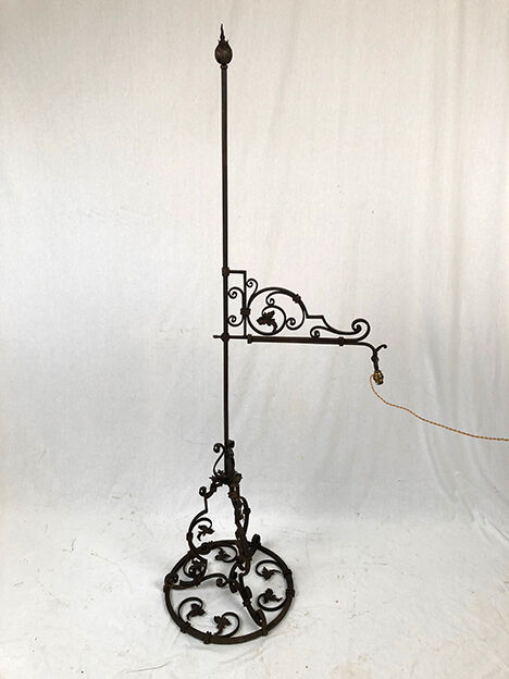 Large wrought iron lamppost, nineteenth