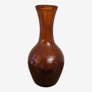 Vase en verre bullé