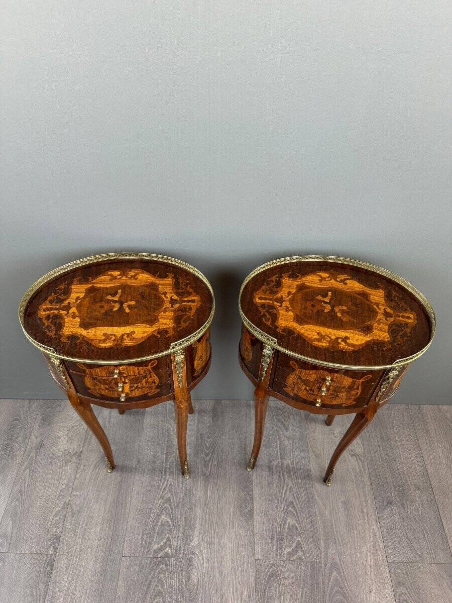 Pair of Louis XV Style Bedside Tables, Late 19th Century
