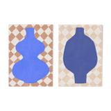 2 art prints with vases