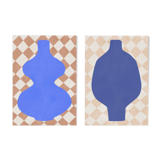 2 impressions d'art avec des vases