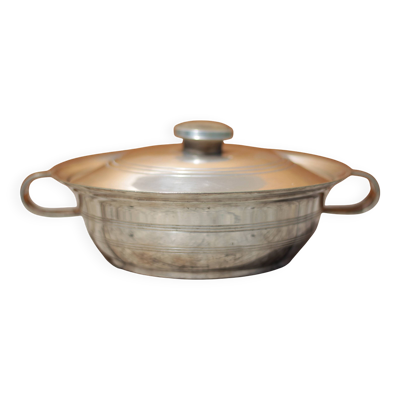Plat métal argenté poinçon frères Saglier, légumier métal argenté, art déco