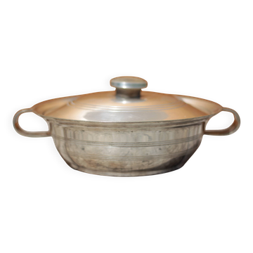 Plat métal argenté poinçon frères Saglier, légumier métal argenté, art déco