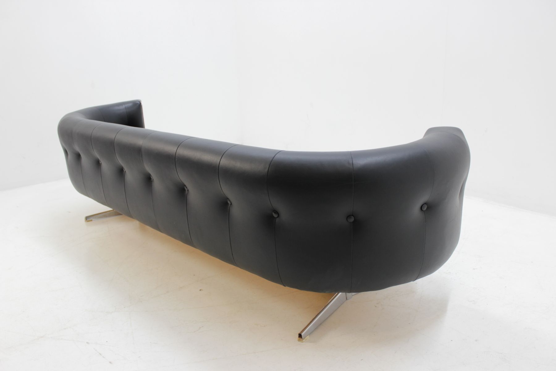 Sofa leatherette and chrome France 1970 s