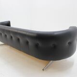 Canapé en similicuir et chrome France 1970s