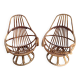 Wicker rattan armchair