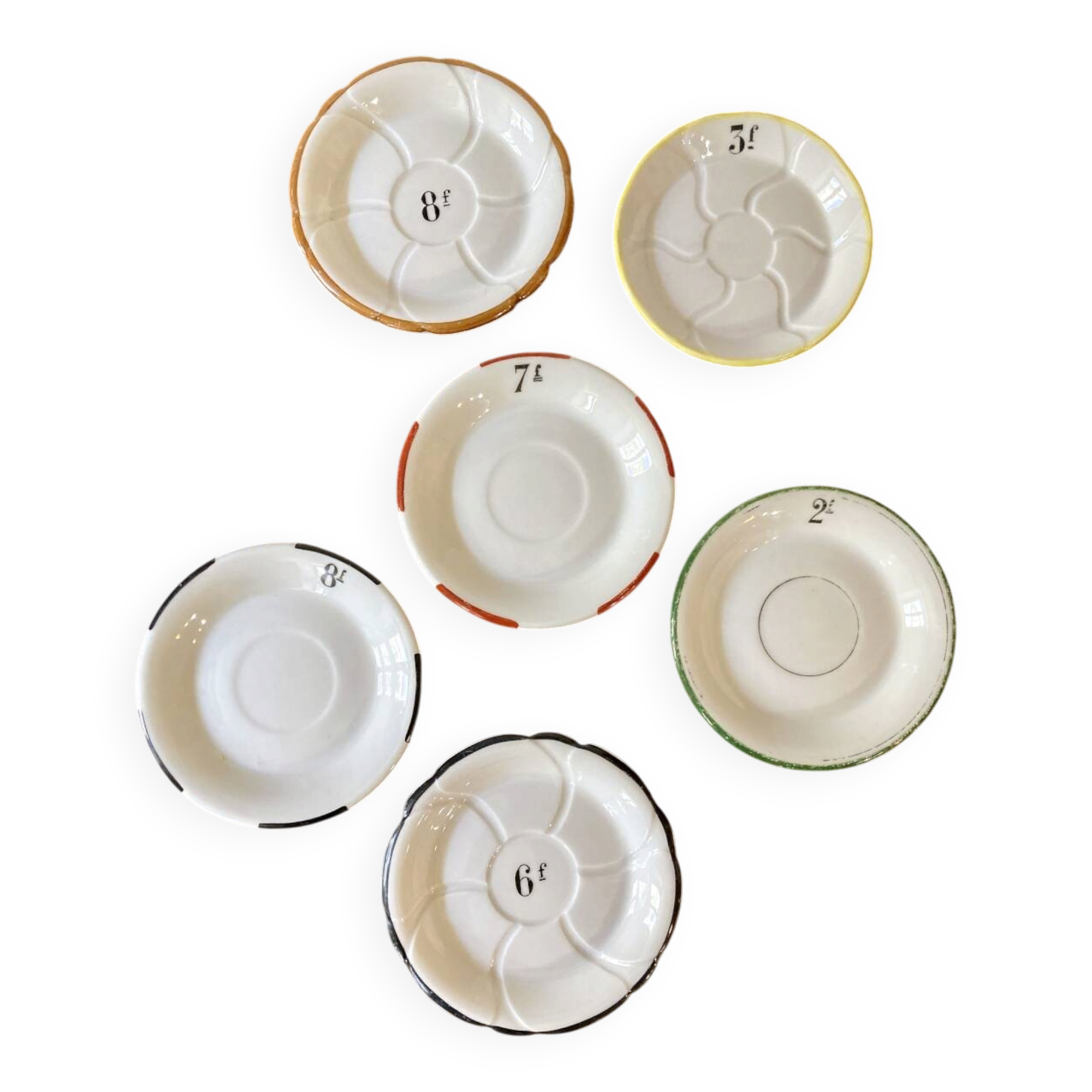 Coupelles de bistrot en porcelaine, Début XXe siècle