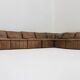 Vintage brown leather modular sofa from Laauser, set of 7