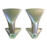 set of 2 vintage coat hooks in Art Deco design made of aluminium