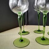 5 plain glass Alsace white wine glasses