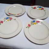 4 Beausoleil Digoin Sarreguemines dessert plates