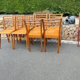 Set of 8 vintage 1960s bistro chairs