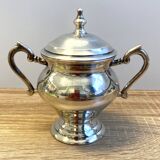 Élégant & Ancien Pot à Sucres Sucrier Style Louis XVI Rocaille Bronze Argen