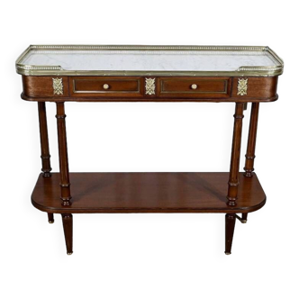 Mahogany and Marble Console, Louis XVI style – Mid 20th century