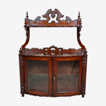 Shelf Louis Philippe period showcase in mahogany veneer