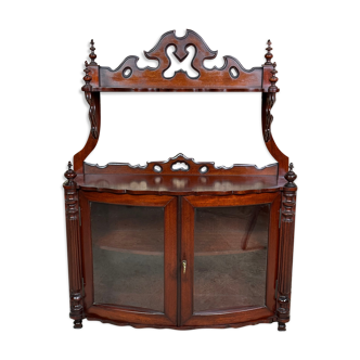 Shelf Louis Philippe period showcase in mahogany veneer