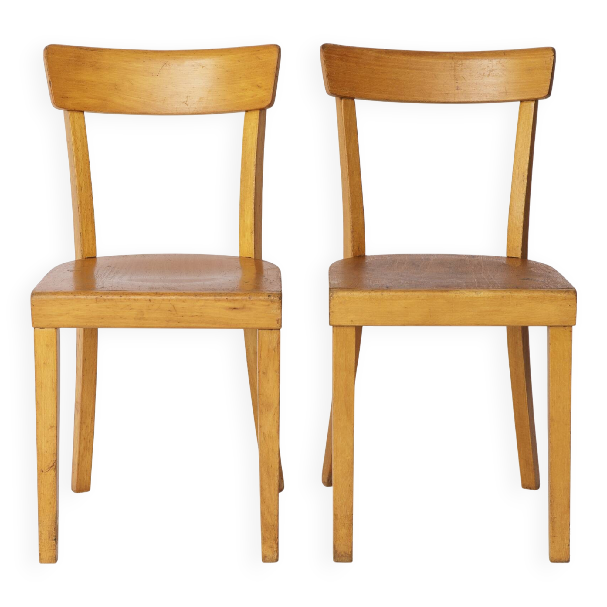 Pair of 1950s Frankfurt Dining Chairs, Germany – Refurbished Beechwood