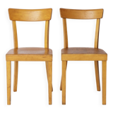 Pair of 1950s Frankfurt Dining Chairs, Germany – Refurbished Beechwood