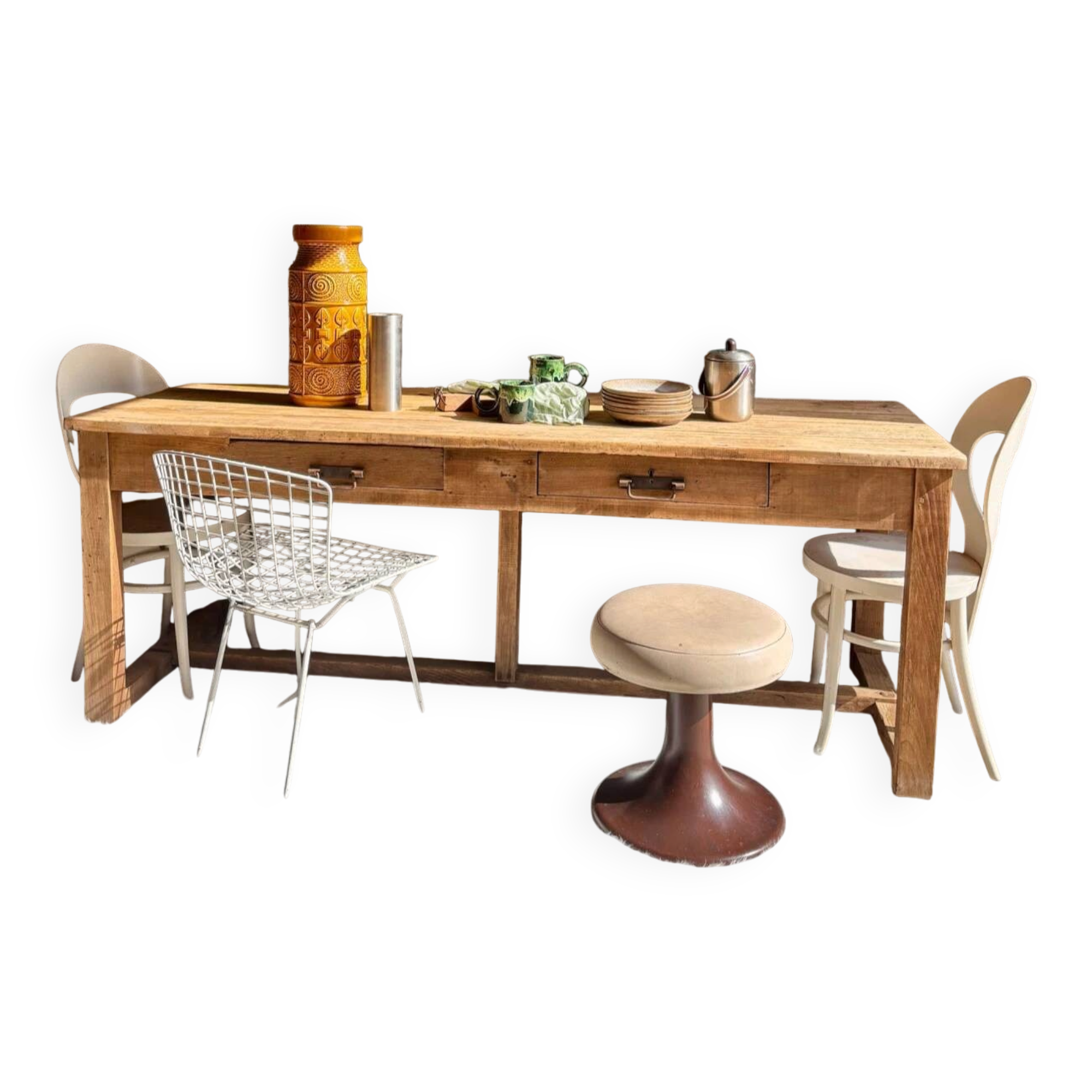 Old large solid wood table