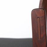 Vintage Lübke Stacking Chair, 1970s German Design, Dark Beech Wood