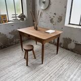 1950s walnut bistro farmhouse table