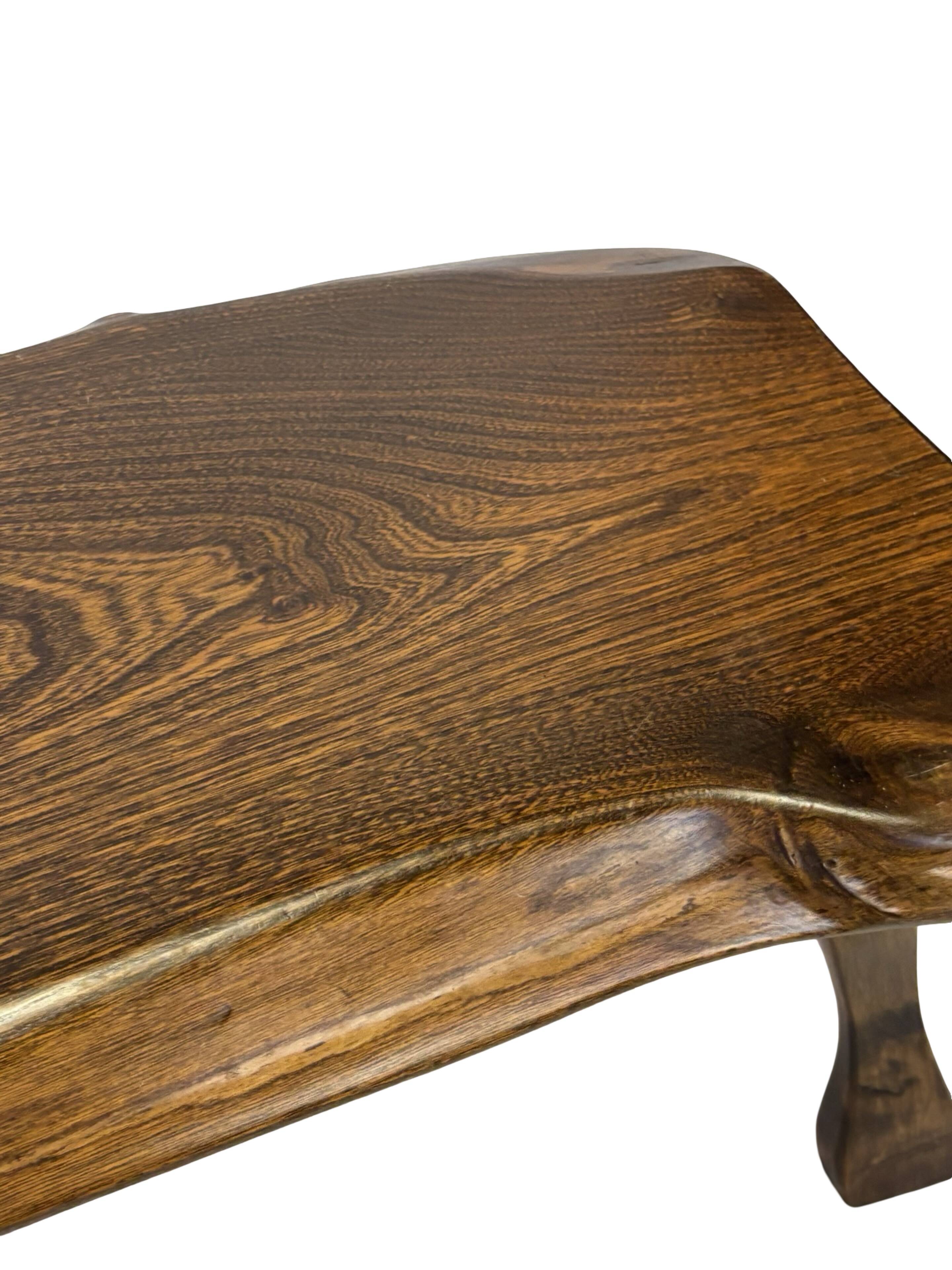 Mid-Century Organic Wooden Side Tables, circa 1960's wabi sabi brutalist