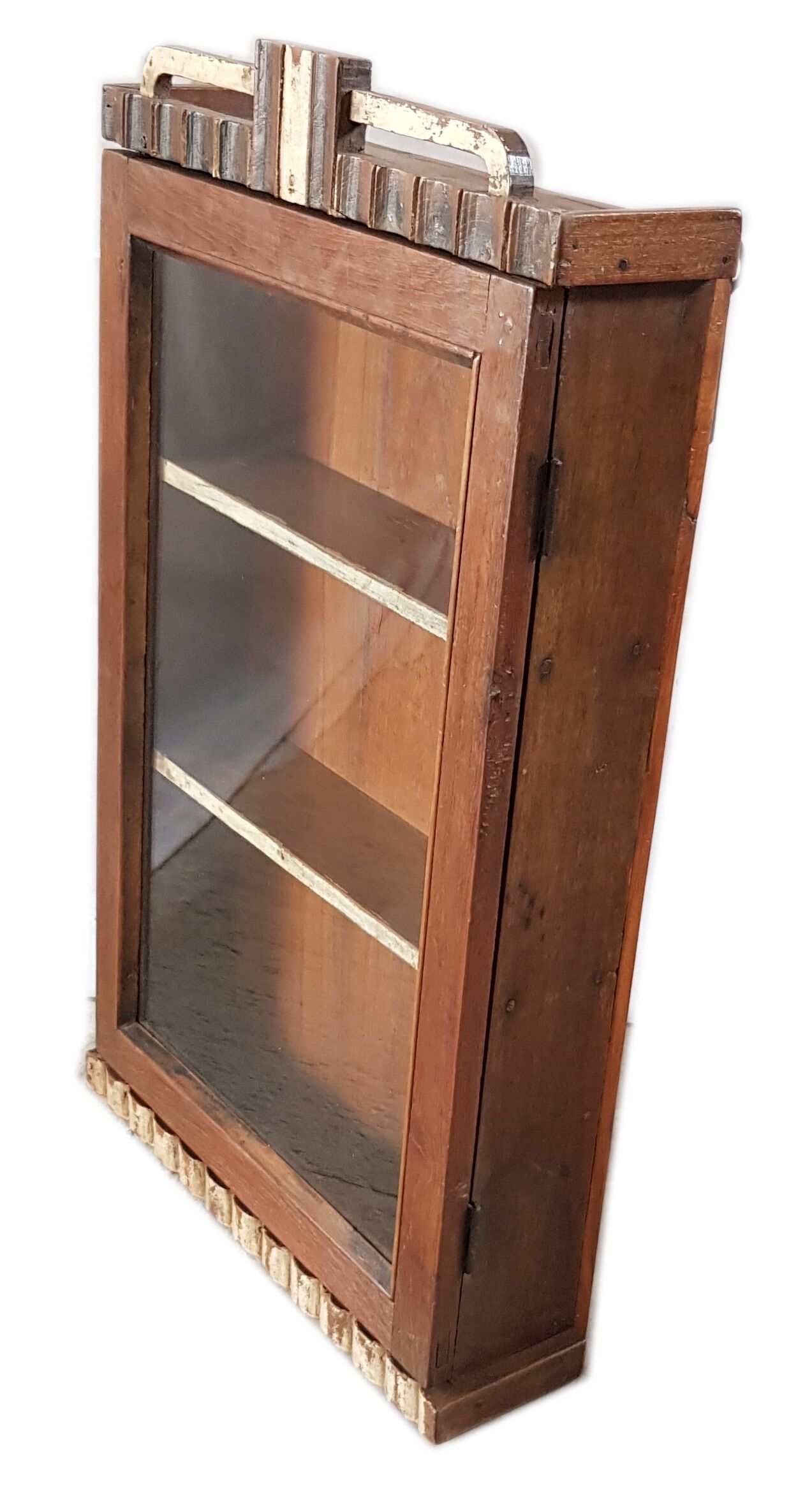 Old teak wall showcase