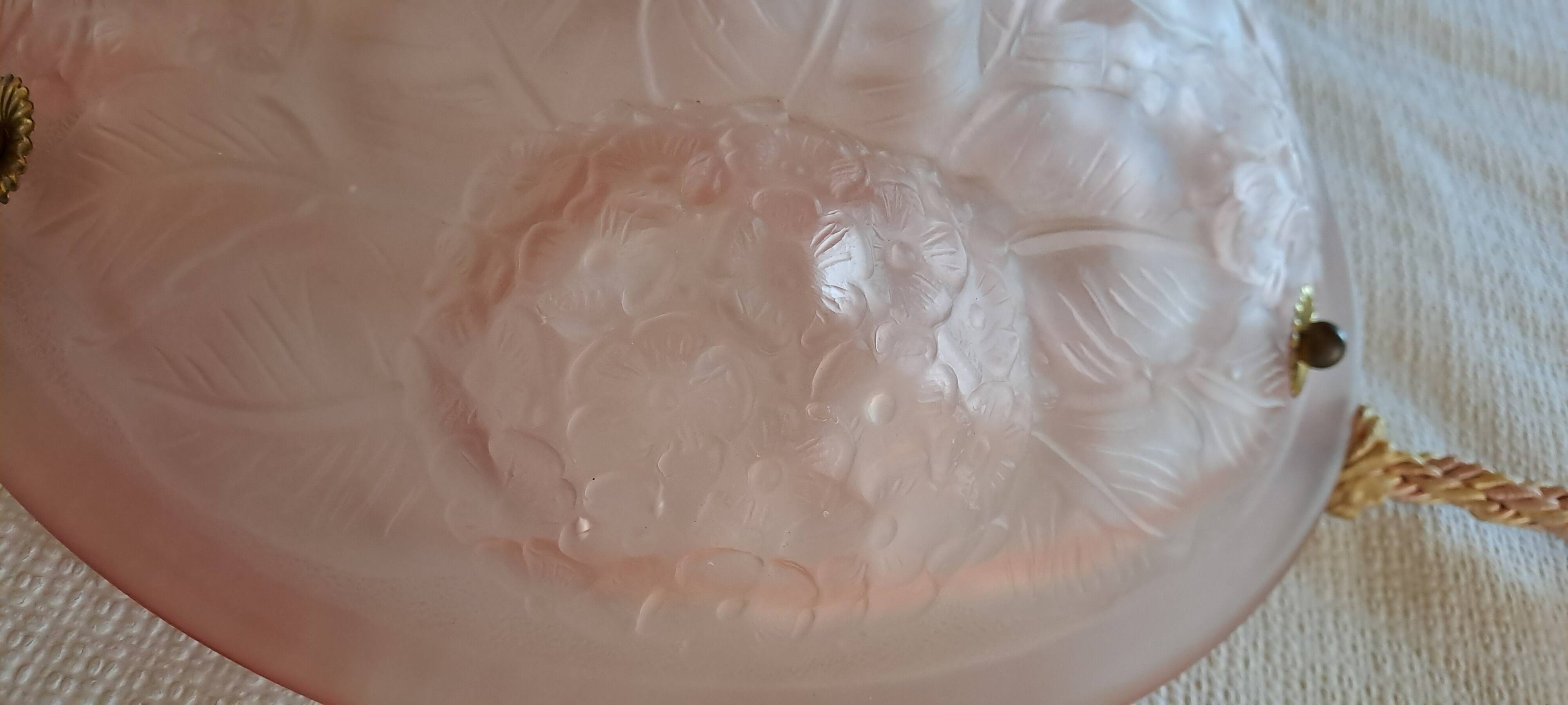 Powder pink Art Deco pendant light