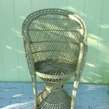 Armchair Emmanuelle Vert in wicker rattan for doll / vase holder
