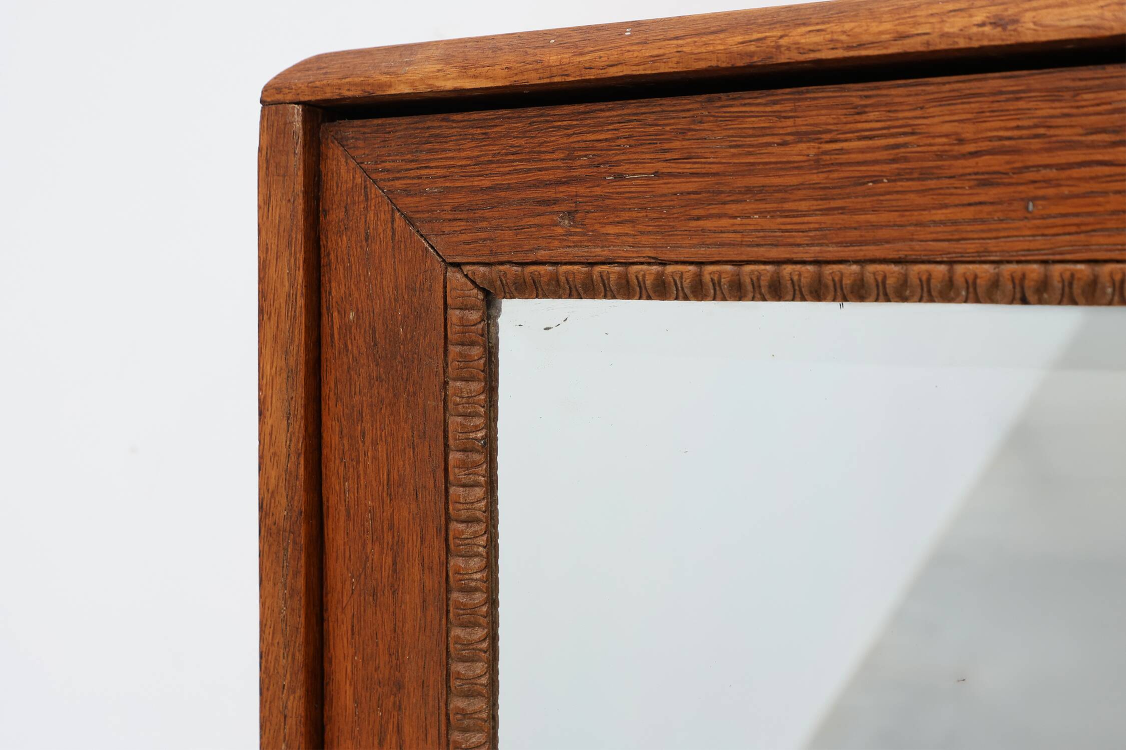 Wooden Wall‑Mounted Shaving Cabinet with Drawer, Belgium, circa 1920