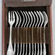 Christofle box of twelve Marly cake forks, silver-plated metal