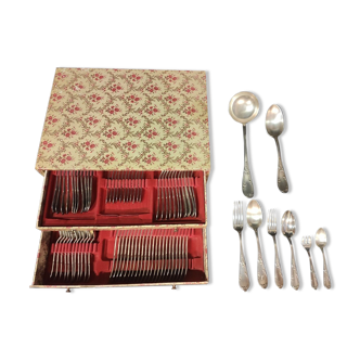 Housewife 74 Pieces Silver Metal Louis XV Style