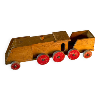 Grande locomotive en bois, jouet ancien