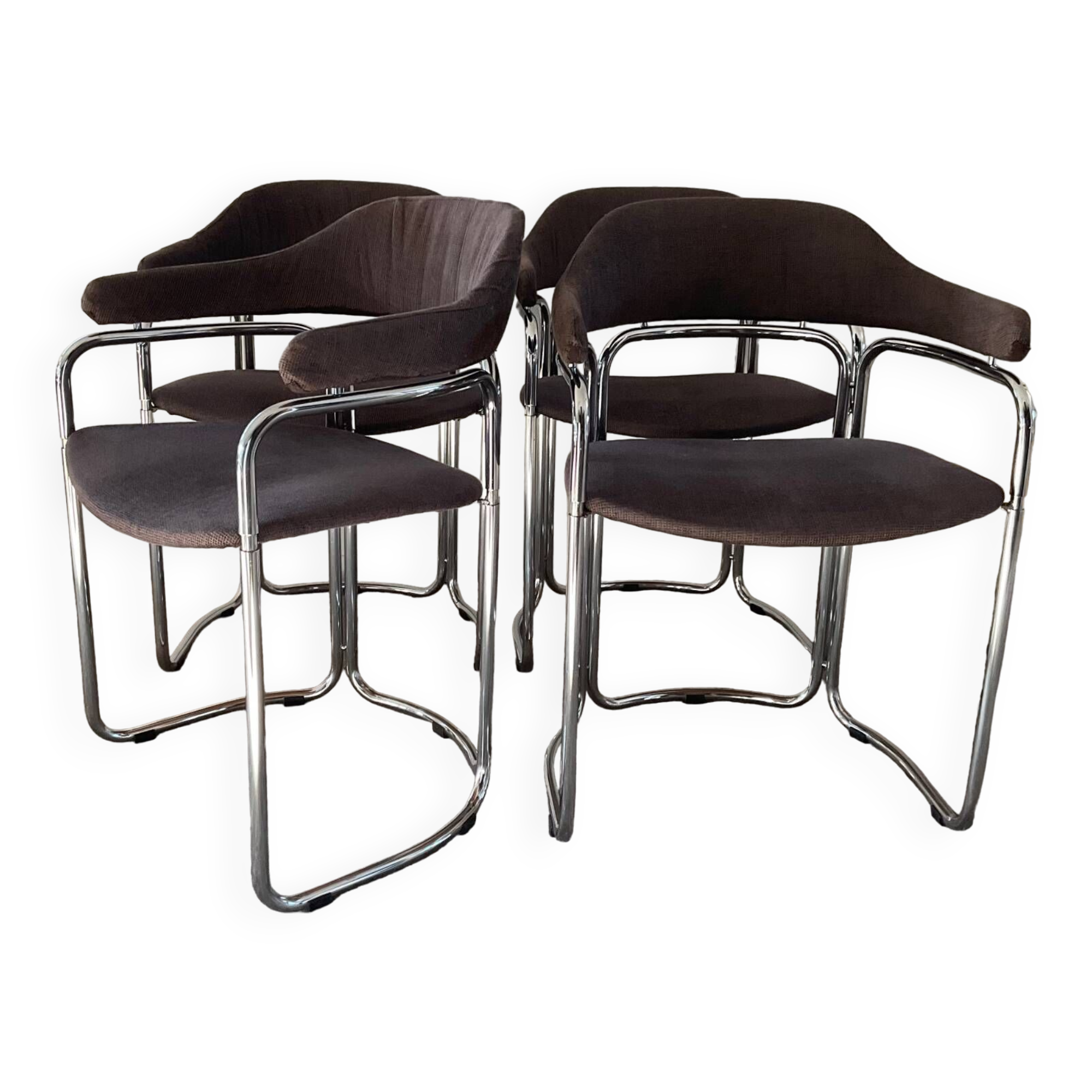 Series of 4 Italian armchairs by Otto Gerdau 1970s