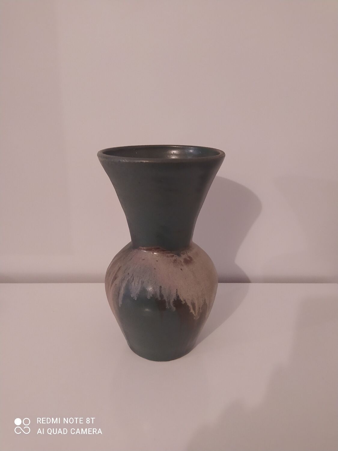 Green stoneware vase
