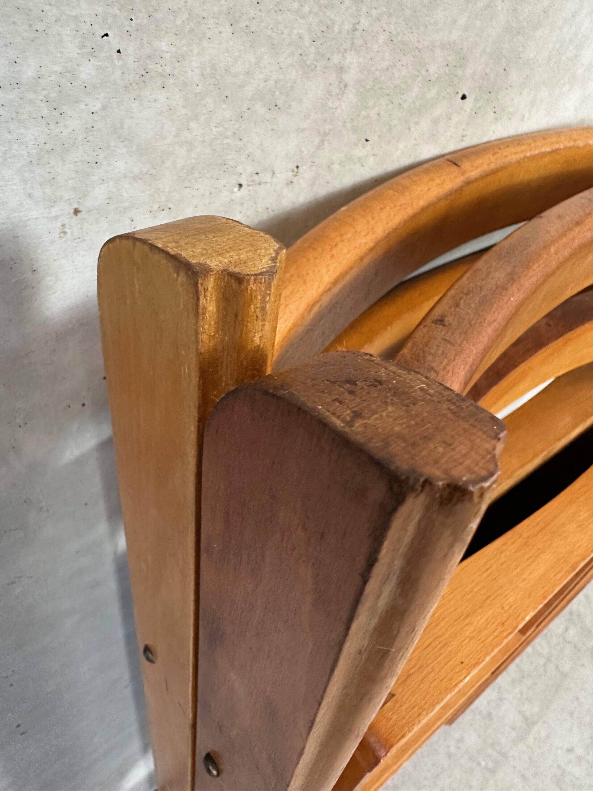 2x vintage wooden folding chairs – beech